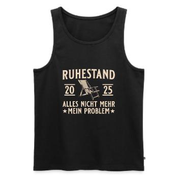 Ruhestand 2025 Arbeitskollege Abschied Rente - Männer Premium Bio Tank Top - Schwarz - Vorne - Michal (187cm)