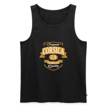 Corsica Sud - Débardeur bio Premium Homme - noir - Devant - AI Model Male 178 light (178cm)