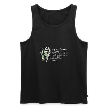 Glaub dass Wunder Dir geschehen - Gedicht Rilke - Männer Premium Bio Tank Top - Schwarz - Vorne - AI Model Male 178 light (178cm)