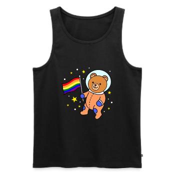 Gay Bear In Space Gay Pride Gift - Men's Premium Organic Tank Top - black - Front - Michal (187cm)