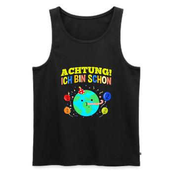 Achtung Ich Bin Schon 2 Geburtstag Erde - Männer Premium Bio Tank Top - Schwarz - Vorne - Michal (187cm)