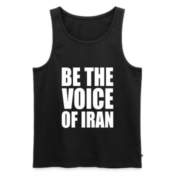 Be the voice of iran - Männer Premium Bio Tank Top - Schwarz - Vorne - AI Model Male 178 light (178cm)