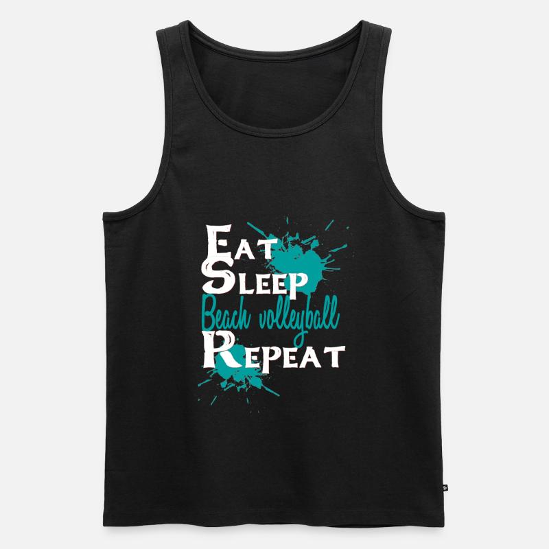Beachvolleyball - Männer Premium Bio Tank Top - Schwarz