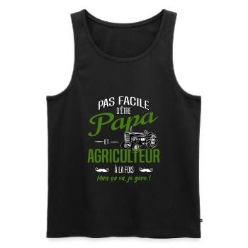 PAPA AGRICULTEUR - Débardeur bio Premium Homme - noir - Devant - Michal (187cm)