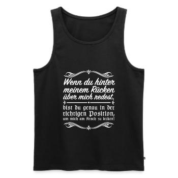 Leck mich | lustige Sprüche, Provokation - Männer Premium Bio Tank Top - Schwarz - Vorne - Michal (187cm)