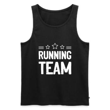 Running Team - Männer Premium Bio Tank Top - Schwarz - Vorne - AI Model Male 178 light (178cm)