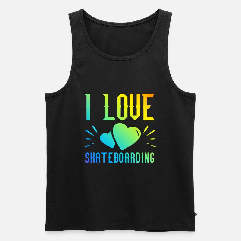 Ich Liebe Skateboard - Männer Premium Bio Tank Top - Schwarz