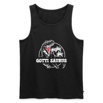 Gotti Saurus Gotti Schweiz Patentante - Männer Premium Bio Tank Top - Schwarz - Vorne - AI Model Male 178 light (178cm)