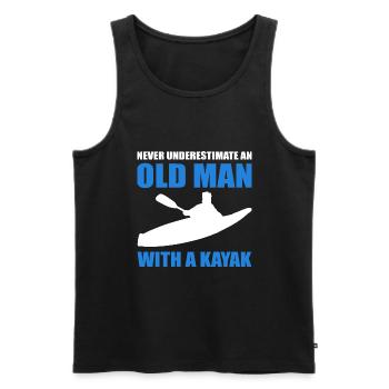 Kayaking Kayaking Father Grandpa Dad Grandfather - Men's Premium Organic Tank Top - black - Front - Michal (187cm)
