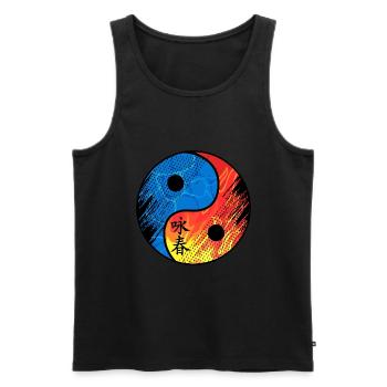 Wing Chun - Men's Premium Organic Tank Top - black - Front - AI Model Male 178 light (178cm)