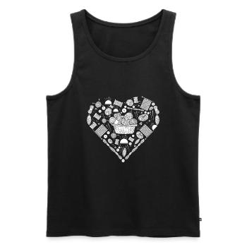 I love knitting | Wool needle heart sewing hobby - Men's Premium Organic Tank Top - black - Front - AI Model Male 178 light (178cm)