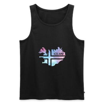 Iceland - Men's Premium Organic Tank Top - black - Front - AI Model Male 178 light (178cm)
