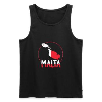 Malta - Männer Premium Bio Tank Top - Schwarz - Vorne - AI Model Male 178 light (178cm)