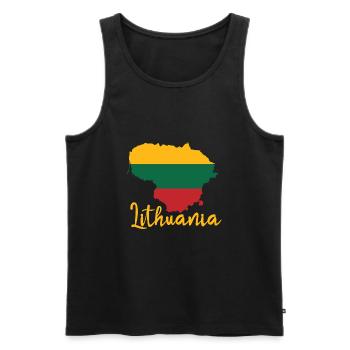 Litauen - Männer Premium Bio Tank Top - Schwarz - Vorne - AI Model Male 178 light (178cm)
