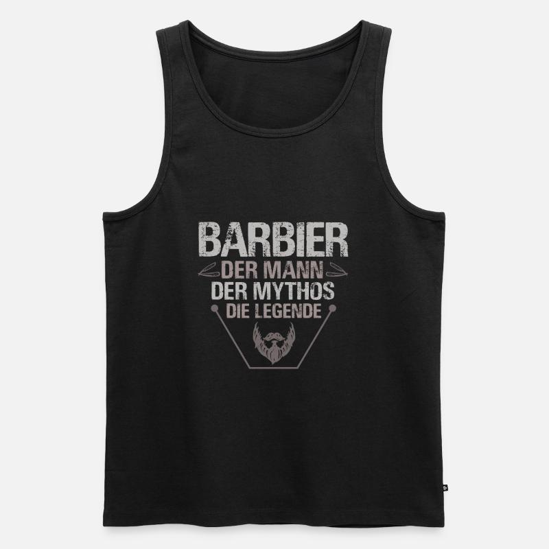 Barbier Barber - Männer Premium Bio Tank Top - Schwarz