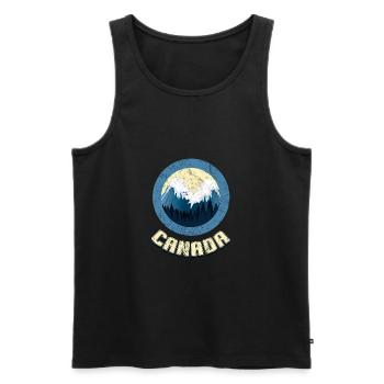 Canada - Men's Premium Organic Tank Top - black - Front - Michal (187cm)