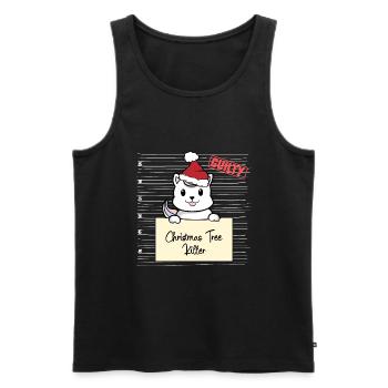 Weihnachtsbaum Umschubser Einhorn Katze - Männer Premium Bio Tank Top - Schwarz - Vorne - Michal (187cm)
