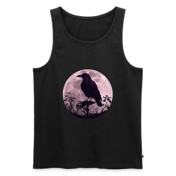 Raven in full moon light - Men's Premium Organic Tank Top - black - Front - AI Model Male 178 light (178cm)