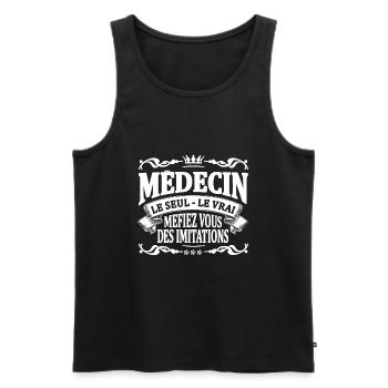 médecin le seul le vrai - Débardeur bio Premium Homme - noir - Devant - Michal (187cm)