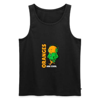 Orangen sind Cool Orange - Männer Premium Bio Tank Top - Schwarz - Vorne - AI Model Male 178 light (178cm)