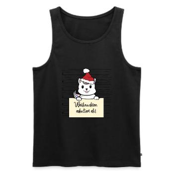 Es eskaliert eh lustige Weihnachten Einhorn Katze - Männer Premium Bio Tank Top - Schwarz - Vorne - Michal (187cm)