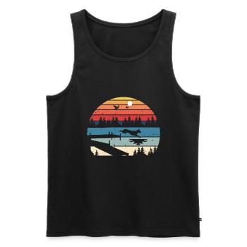 Dock Diving Design for Dog Jumping and Dock Dog - Men's Premium Organic Tank Top - black - Front - AI Model Male 178 light (178cm)