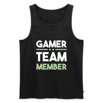 Gamer Team - Männer Premium Bio Tank Top - Schwarz - Vorne - Michal (187cm)