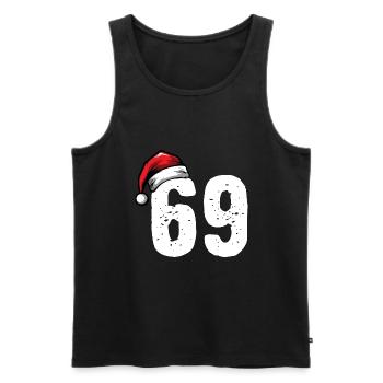 69 Zahl Weihnachten - Männer Premium Bio Tank Top - Schwarz - Vorne - Michal (187cm)