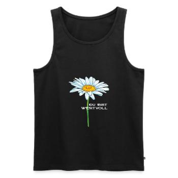 Du Bist Wertvoll Blume Frühling Motivation - Männer Premium Bio Tank Top - Schwarz - Vorne - AI Model Male 178 light (178cm)
