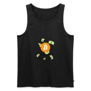 Bitcoin is your Life - Männer Premium Bio Tank Top - Schwarz - Vorne - AI Model Male 178 light (178cm)