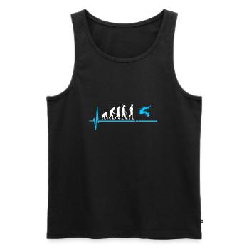 Long Jump Evolution Athletics - Men's Premium Organic Tank Top - black - Front - AI Model Male 178 light (178cm)