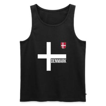 Dänemark Fußball Dänische Flagge Skandinavisch - Männer Premium Bio Tank Top - Schwarz - Vorne - AI Model Male 178 light (178cm)