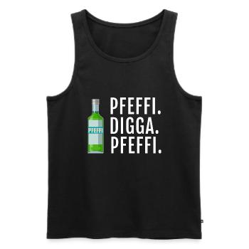 Pfefferminz Likör Pfeffi Vatertag Sauf - Männer Premium Bio Tank Top - Schwarz - Vorne - AI Model Male 178 light (178cm)