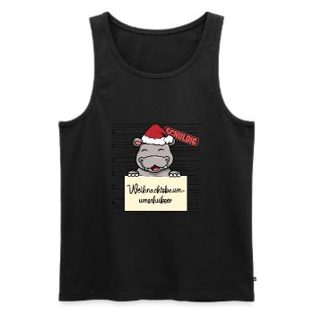 Weihnachtsbaum Umschubser Nilpferd - Männer Premium Bio Tank Top - Schwarz - Vorne - Michal (187cm)