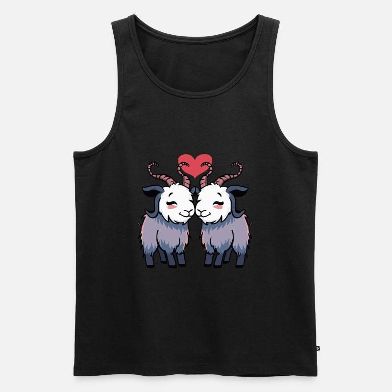 Ziege Paar Herz - Männer Premium Bio Tank Top - undefined