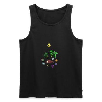 Summer mood - Men's Premium Organic Tank Top - black - Front - AI Model Male 178 light (178cm)