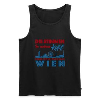 Vienna Shirt - They're right in my head - Gift - Men's Premium Organic Tank Top - black - Front - AI Model Male 178 light (178cm)