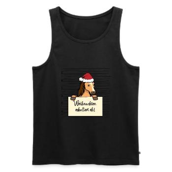 Es eskaliert eh lustige Weihnachten Pferd - Männer Premium Bio Tank Top - Schwarz - Vorne - Michal (187cm)