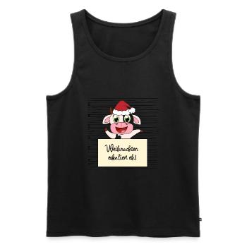 Es eskaliert eh lustige Weihnachten Kuh - Männer Premium Bio Tank Top - Schwarz - Vorne - Michal (187cm)