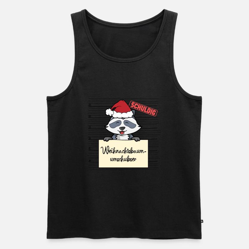 Weihnachtsbaum Umschubser Waschbär - Männer Premium Bio Tank Top - undefined