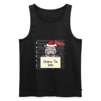 Weihnachtsbaum Umschubser Nilpferd - Männer Premium Bio Tank Top - Schwarz - Vorne - Michal (187cm)