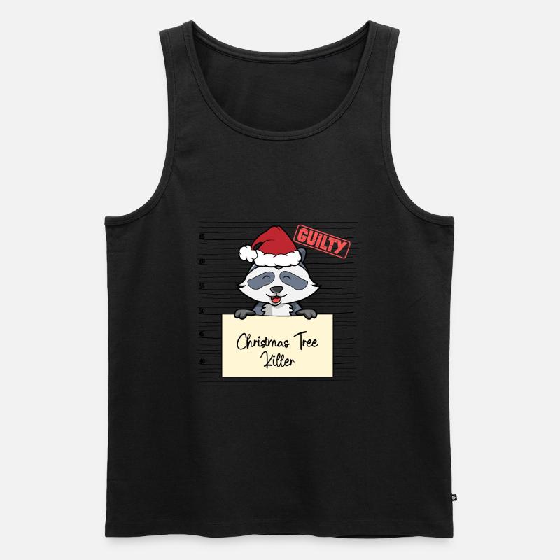 Weihnachtsbaum Umschubser Waschbär - Männer Premium Bio Tank Top - undefined