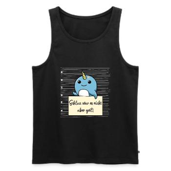 Narwal lustiger Spruch humor Gefängnisbild - Männer Premium Bio Tank Top - Schwarz - Vorne - Michal (187cm)