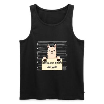 Lama lustiger Spruch humor Gefängnisbild - Männer Premium Bio Tank Top - Schwarz - Vorne - Michal (187cm)