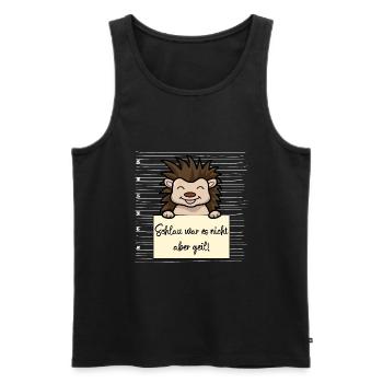 Igel lustiger Spruch humor Gefängnisbild - Männer Premium Bio Tank Top - Schwarz - Vorne - Michal (187cm)