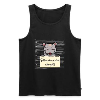 Nilpferd lustiger Spruch humor Gefängnisbild - Männer Premium Bio Tank Top - Schwarz - Vorne - Michal (187cm)