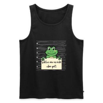 Frosch lustiger Spruch humor Gefängnisbild - Männer Premium Bio Tank Top - Schwarz - Vorne - Michal (187cm)