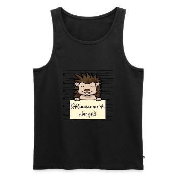 Igel lustiger Spruch humor Gefängnisbild - Männer Premium Bio Tank Top - Schwarz - Vorne - Michal (187cm)