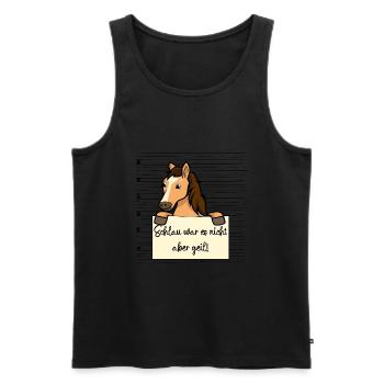 Pferd lustiger Spruch humor Gefängnisbild - Männer Premium Bio Tank Top - Schwarz - Vorne - Michal (187cm)