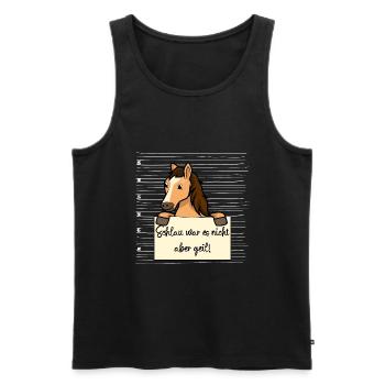 Pferd lustiger Spruch humor Gefängnisbild - Männer Premium Bio Tank Top - Schwarz - Vorne - Michal (187cm)